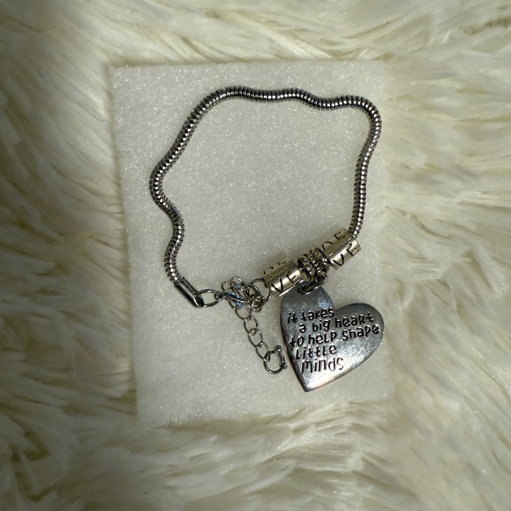 Silver Heart Charm Bracelet